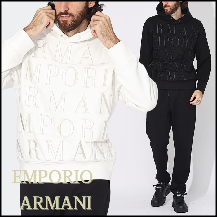 《上質な着心地》【EMPORIO ARMANI】刺繍ロゴ プルオーバー