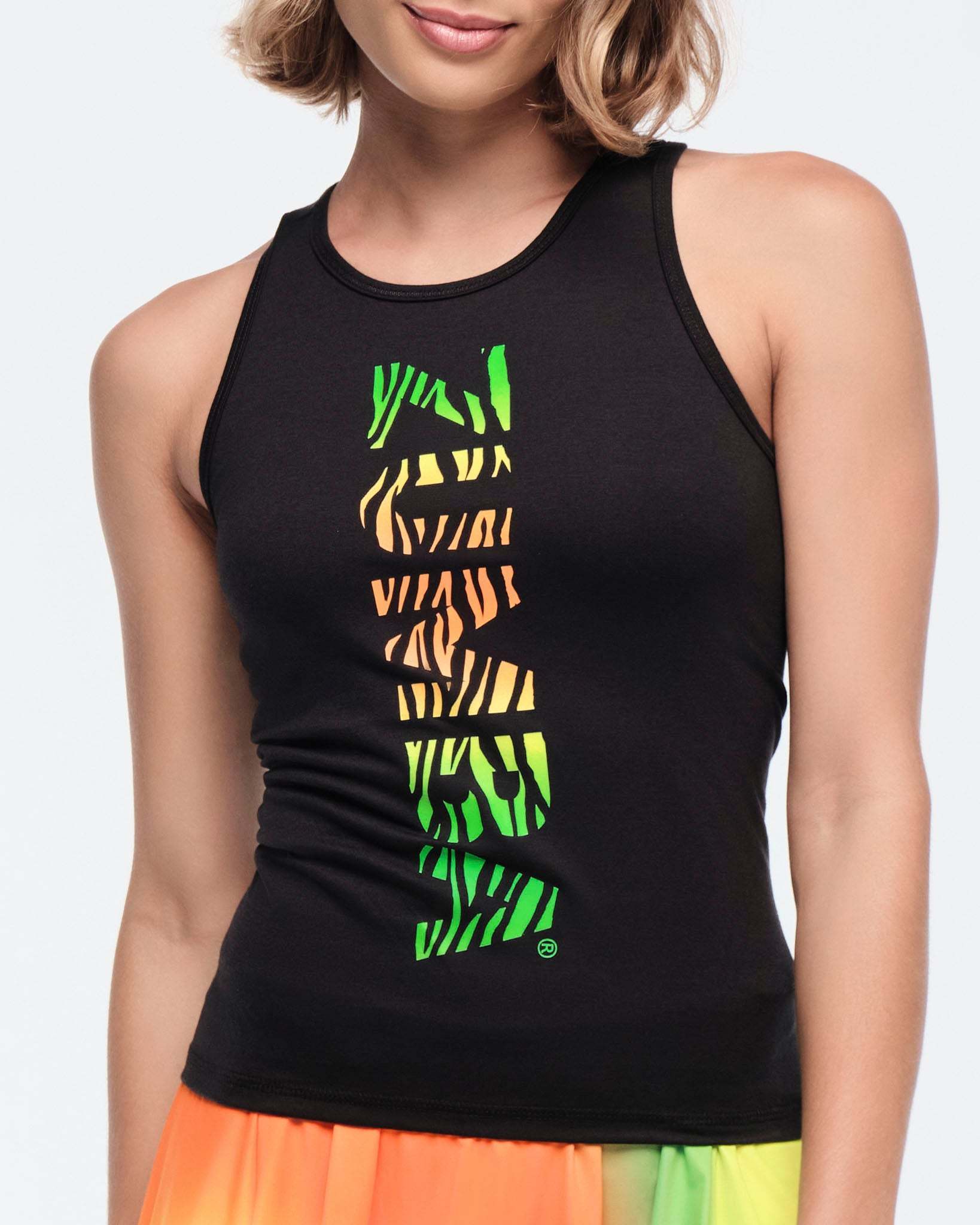 国内発送【Zumbaズンバ 】Funscape Fitted High Neck Tank
