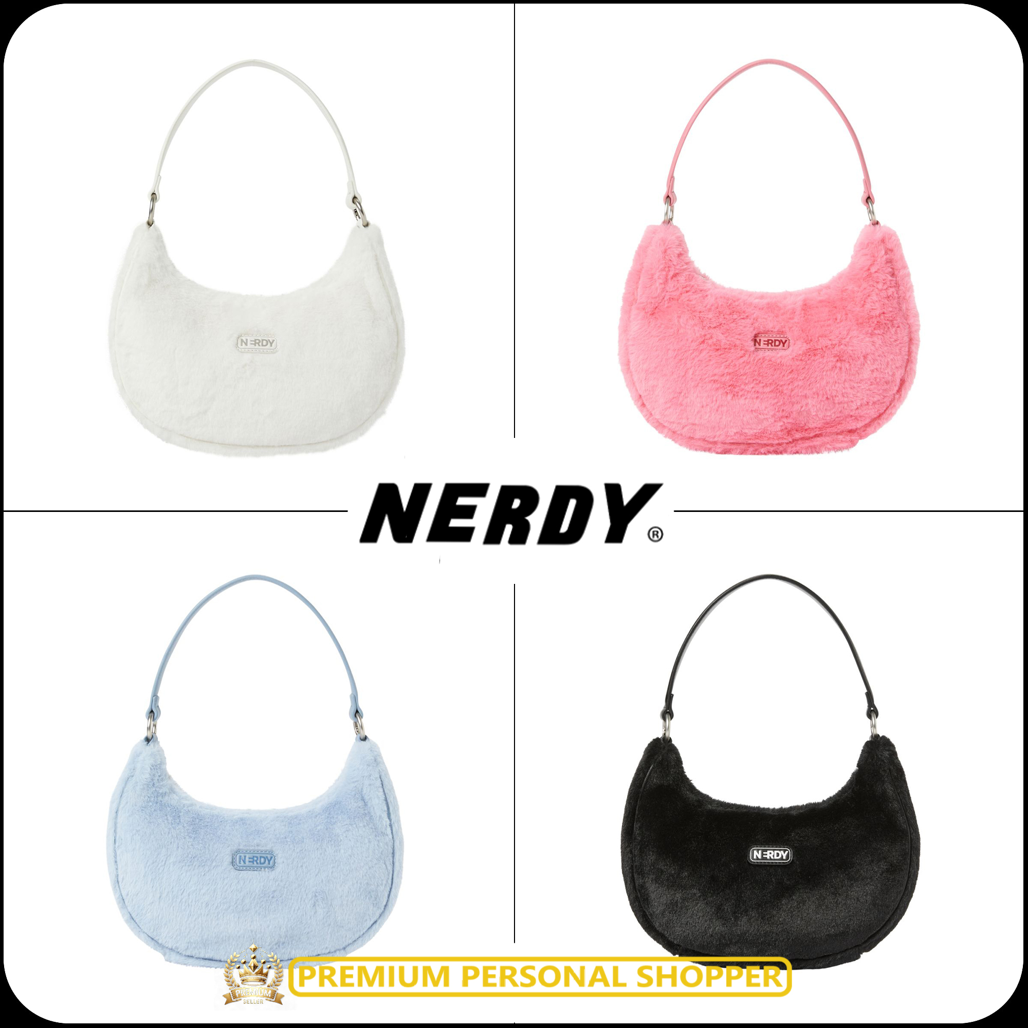 [ NERDY ]★24FW★韓国人気★ECO FUR TWO WAY HOBO BAG