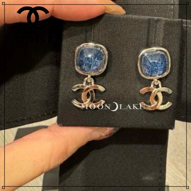 ≪24K★≫CHANEL ピアス デニム風 ココマーク