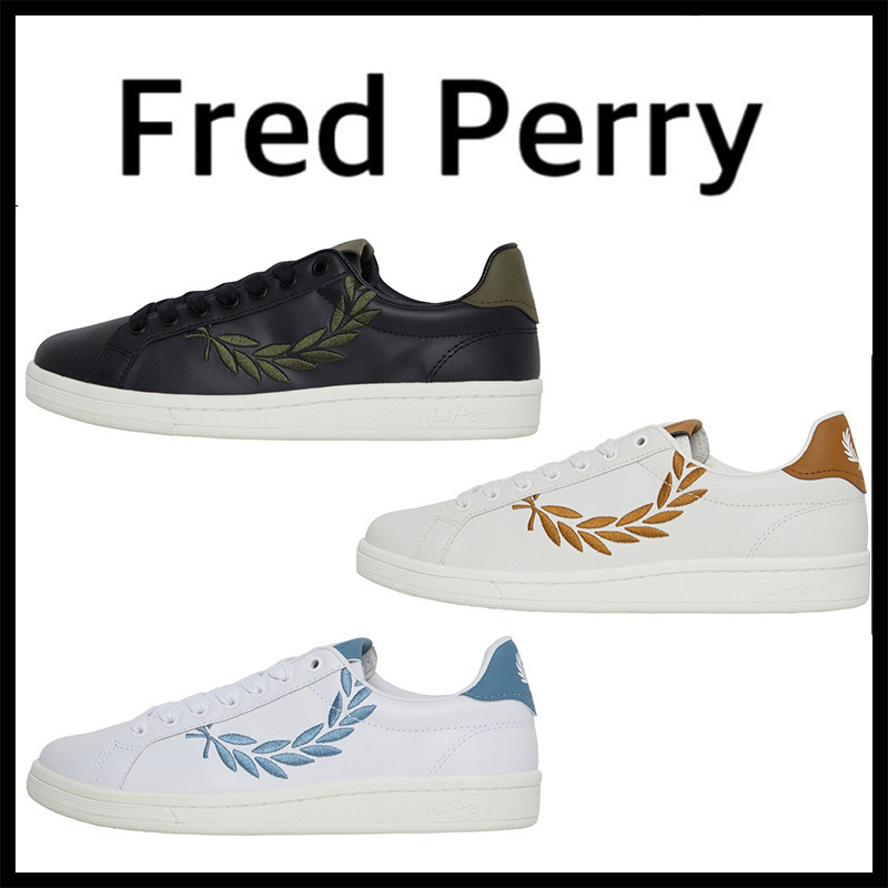 【Fred Perry】B721 ロゴ レザー ブランデッド スニーカー 3色