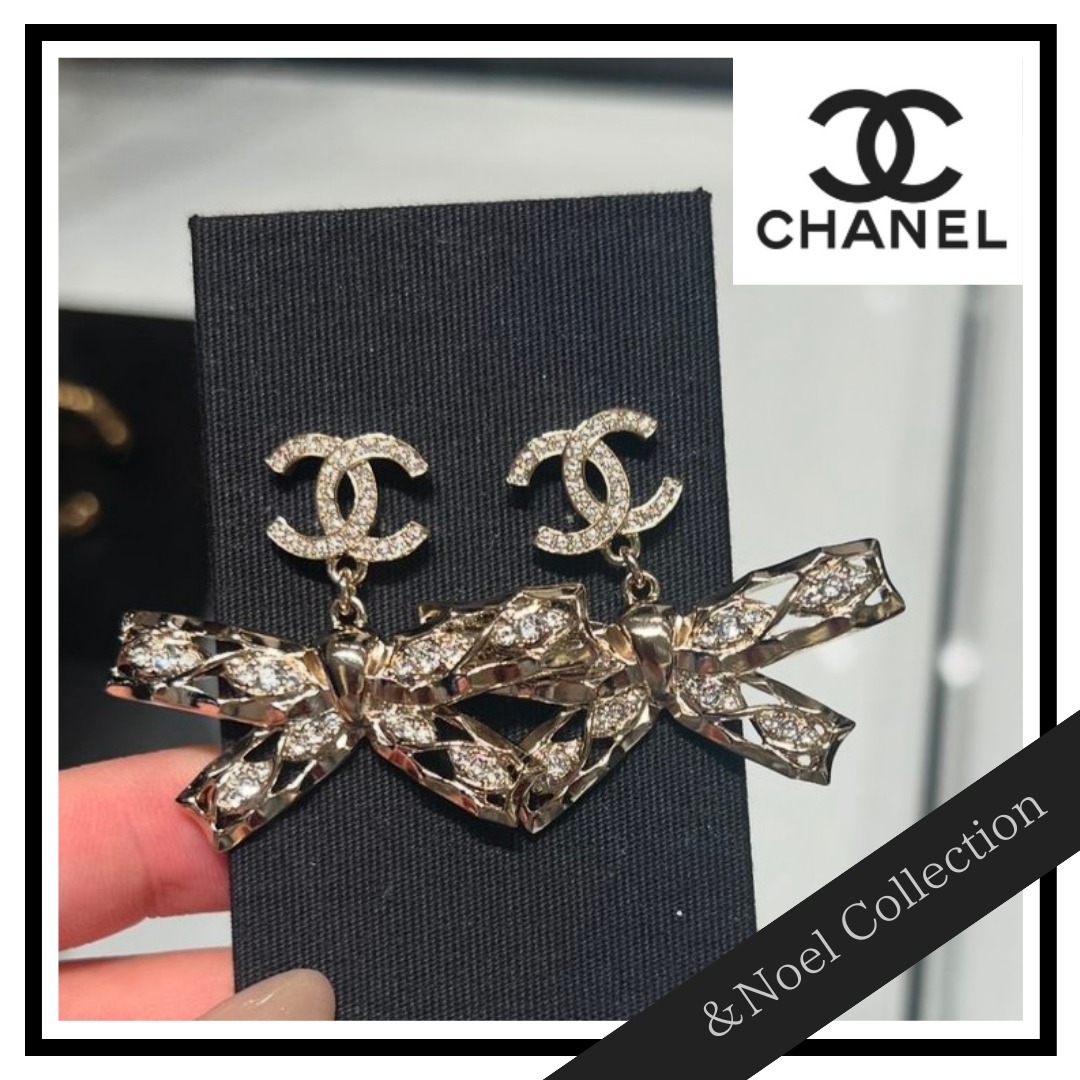 【リボンで大人可愛く♡】CHANEL*CCロゴ*ピアス
