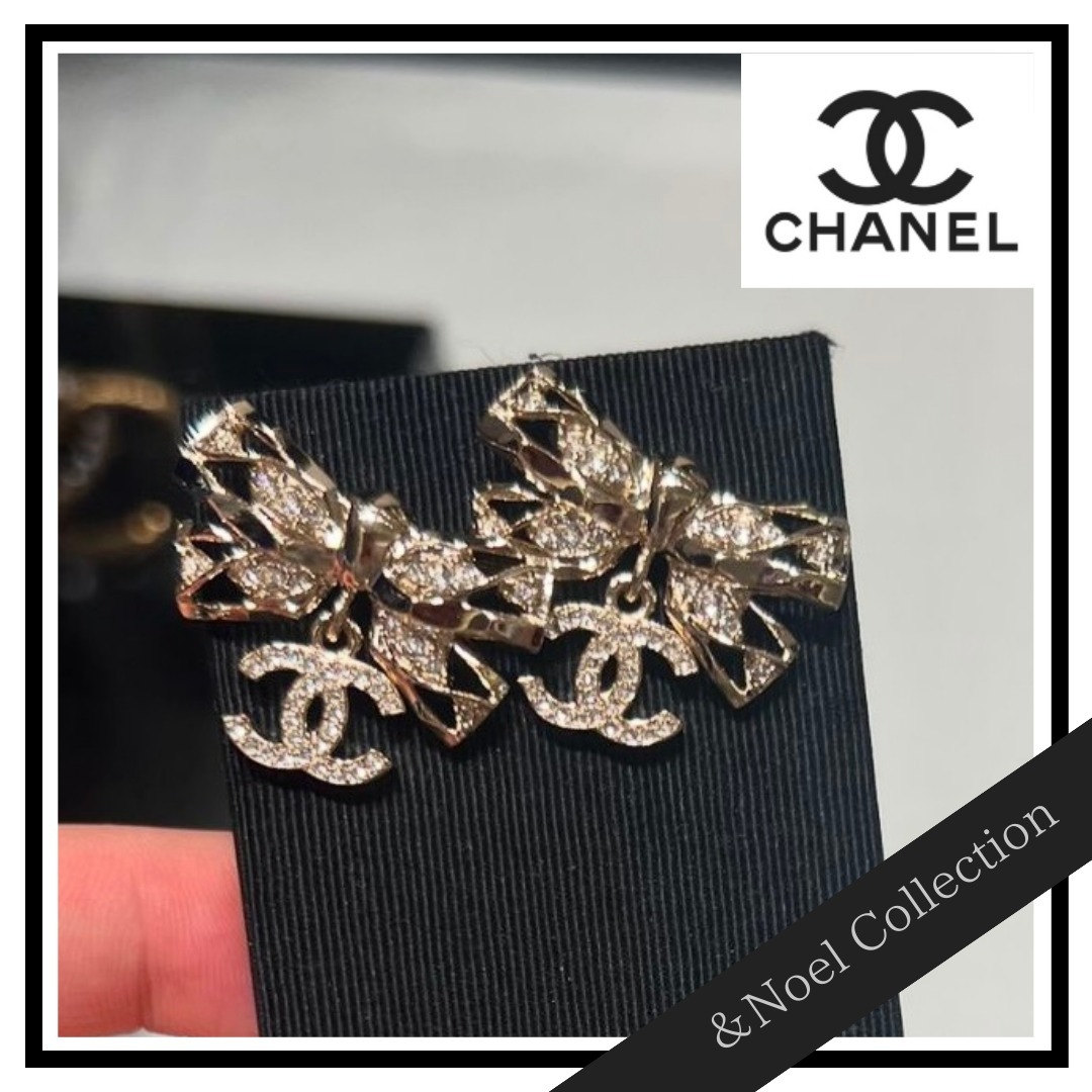 【リボンで大人可愛く♡】CHANEL*CCロゴ*ピアス