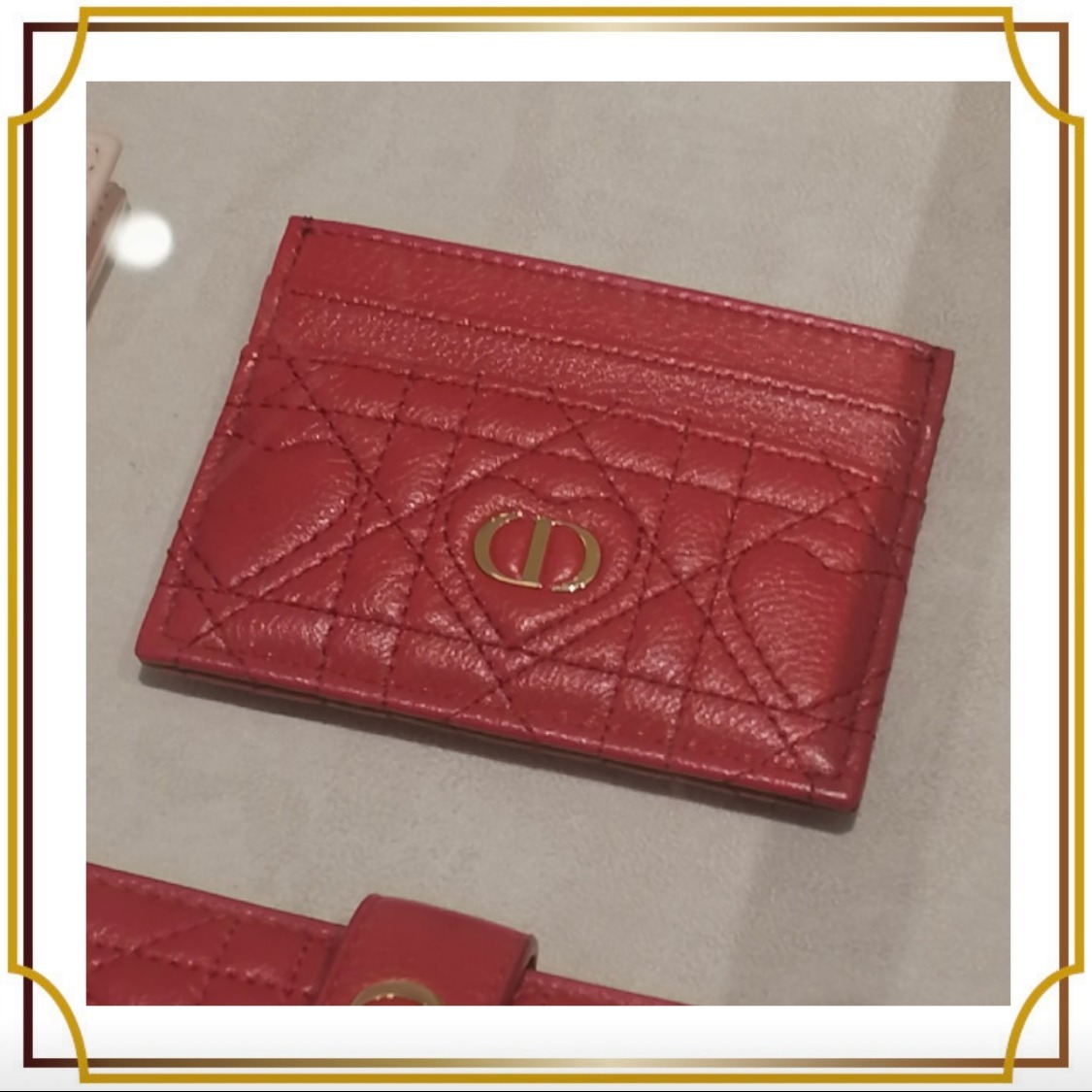 Dior カードケース ホルダー ハート CDロゴ カロ DIOR CARO