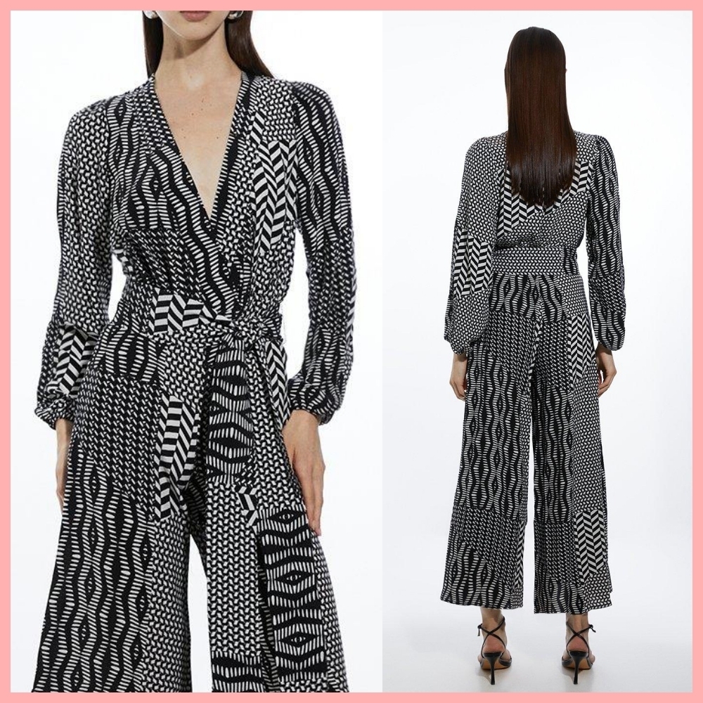 日本未入荷★Karen Millen ジオメトリーオールインワン