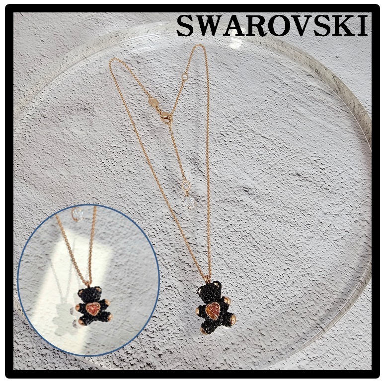 ★関税込★SWAROVSKI★Teddy Heart Black Necklace★ネックレス