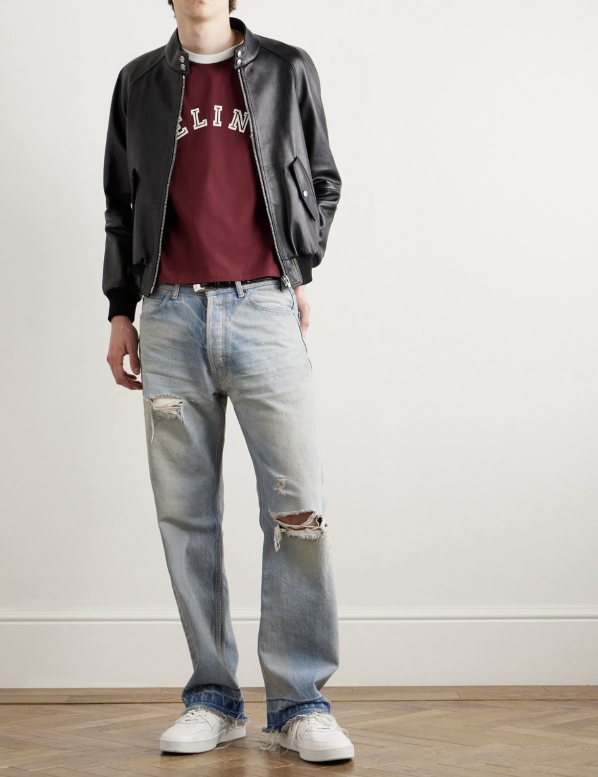 CELINE HOMME☆関税込☆ロゴフロックツートンコットンTシャツ CELINE フロックロゴ ツートン コットン Tシャツ 人気