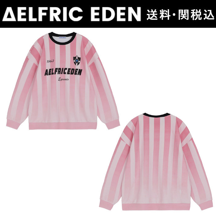【Aelfric Eden】グラデーション ストライプ スウェットシャツ