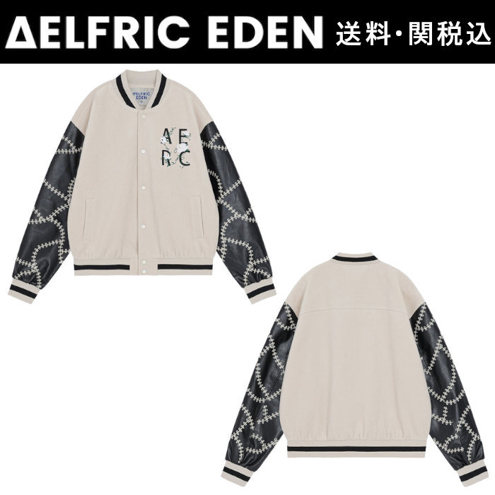 【Aelfric Eden】フラワー刺繍 バーシティ ジャケット