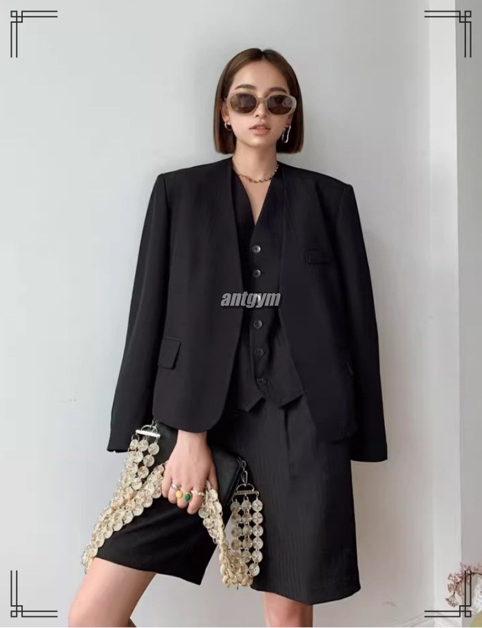 セットアップスーツ S〜XL ジャケット ベスト ショートパンツ