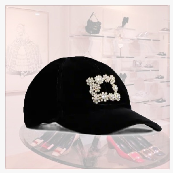 [Roger Vivier]ベルベットのエフロレッセンス野球帽