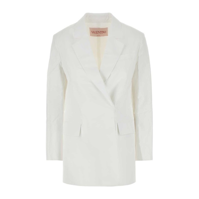 ジャケット VALENTINO SS24 White cotton blazer (4B0CE3K35DN 001)