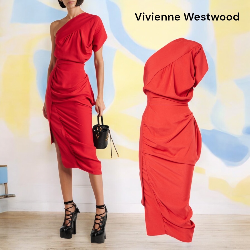 【Vivienne Westwood】アンダルス ワンショルダー ミディドレス