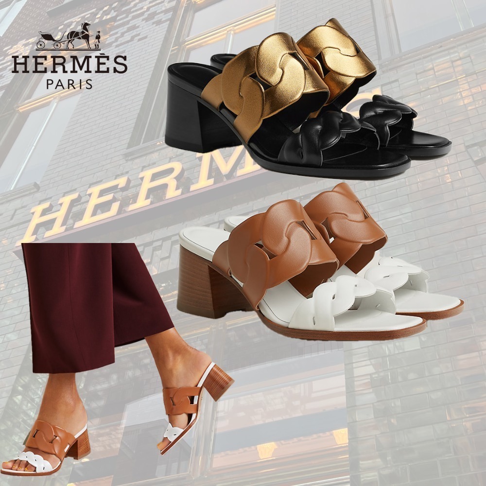【ツートンカラーがポイントに】HERMES サンダル《gaby60》