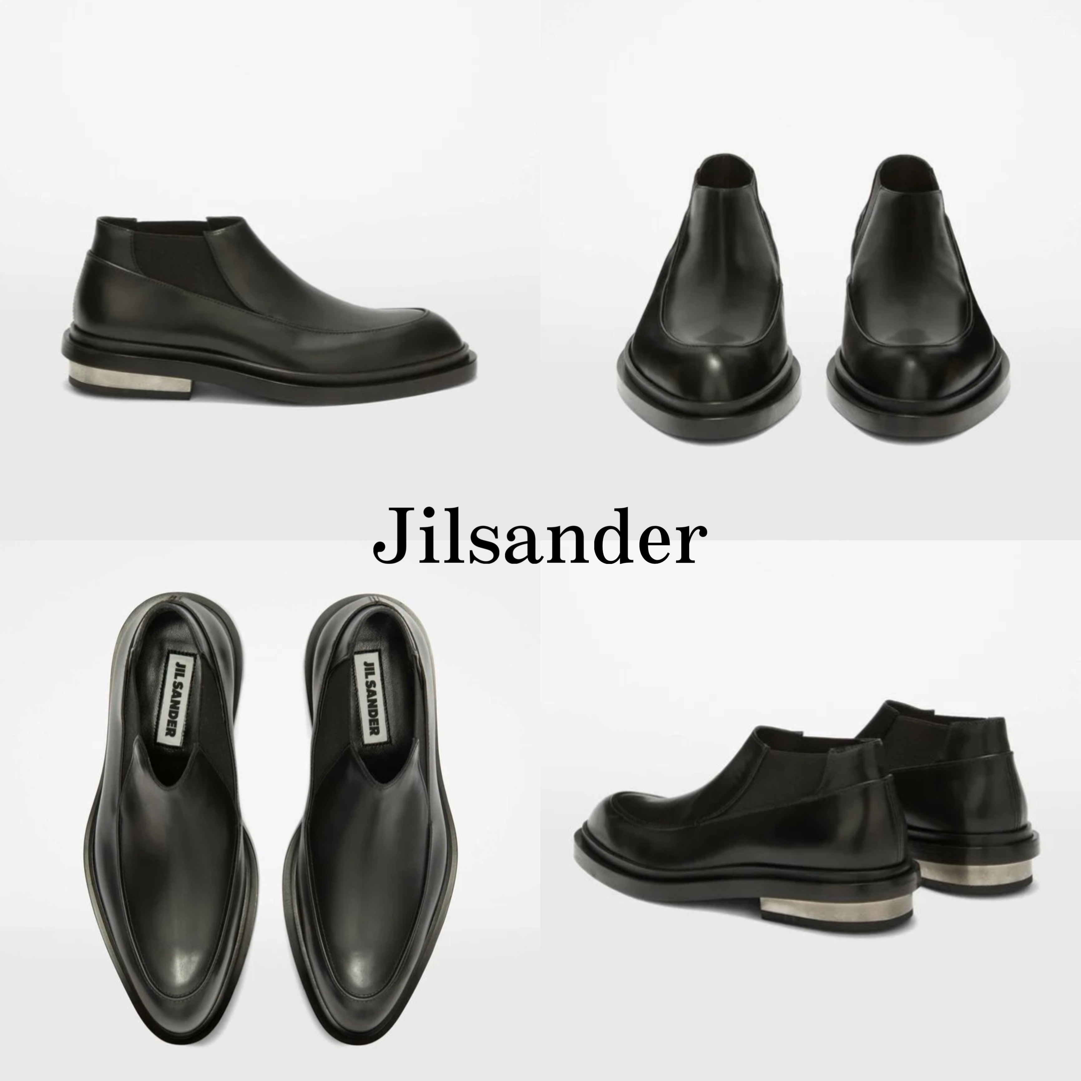 新作*JILSANDER*メタルヒール ローアンクルブーツ ブラック