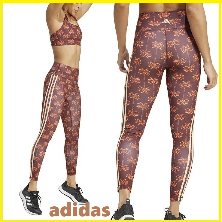 adidas★3本ストライプ☆エスニック トロピカル柄☆レギンス