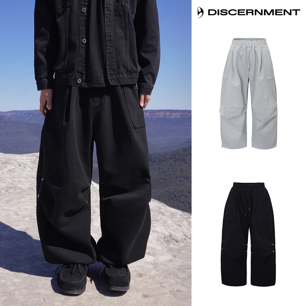 【DISCERNMENT】24FW★ (MADE) RIVET FOLD SWEAT PANTS