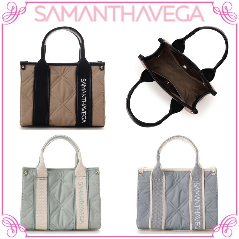 大人気!! SAMANTHAVEGA ロゴテープキルティングミニハンドバッグ