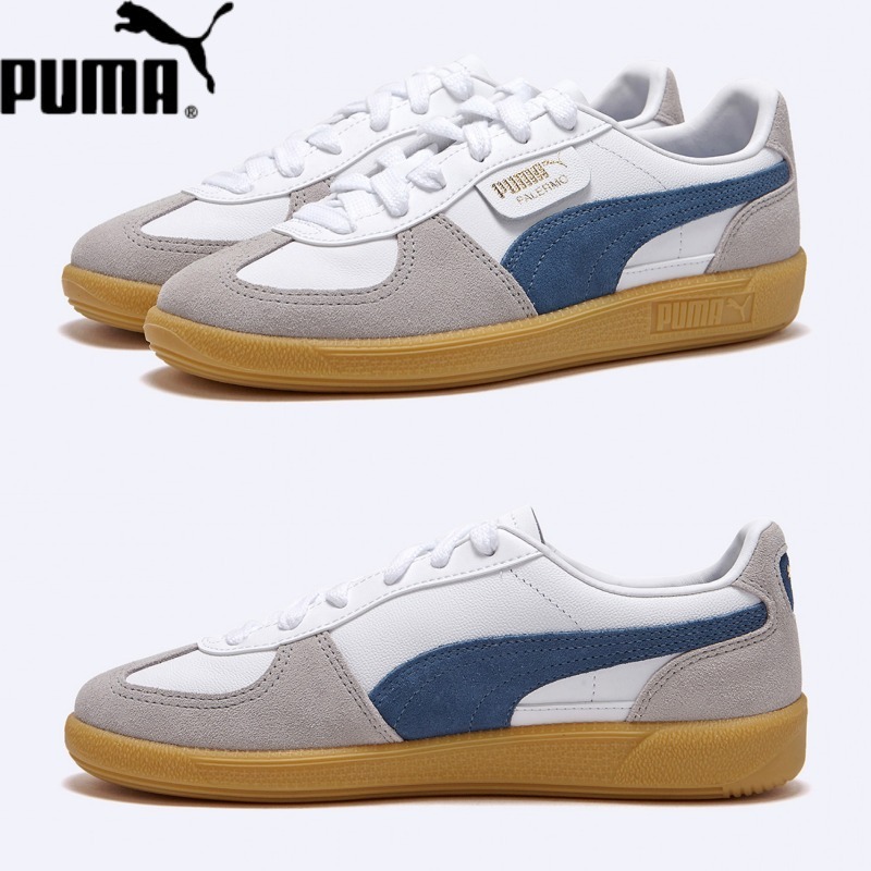 ☆送料無料☆ PUMA ☆ Palermo leather white blue ☆ 男女共用