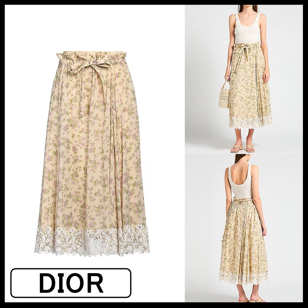【DIOR】ミディ丈スカート アイボリー