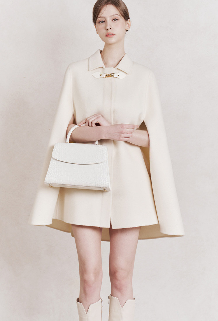 GRACE U★24AW★Merry Shawl Coat (Ivory)★9月限定