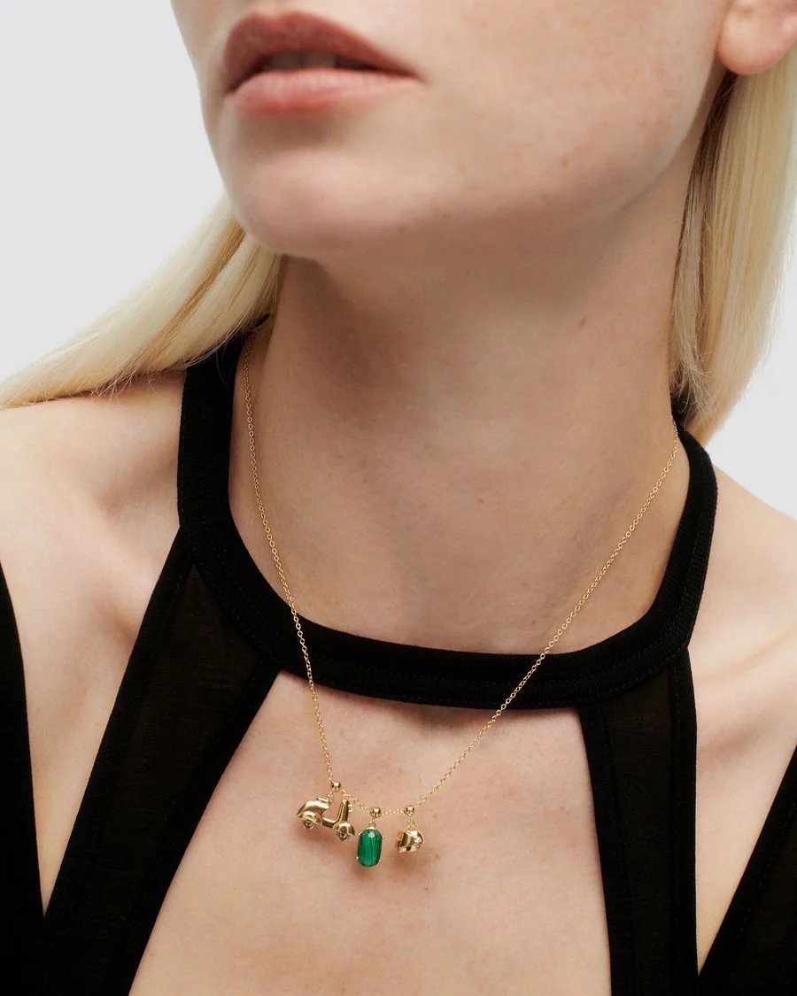 【LB掲載】限定NY◆PDPAOLA ポストカードネックレスチャーム◆ LB掲載】PDPAOLA◇スクーターモチーフ ネックレスチャーム