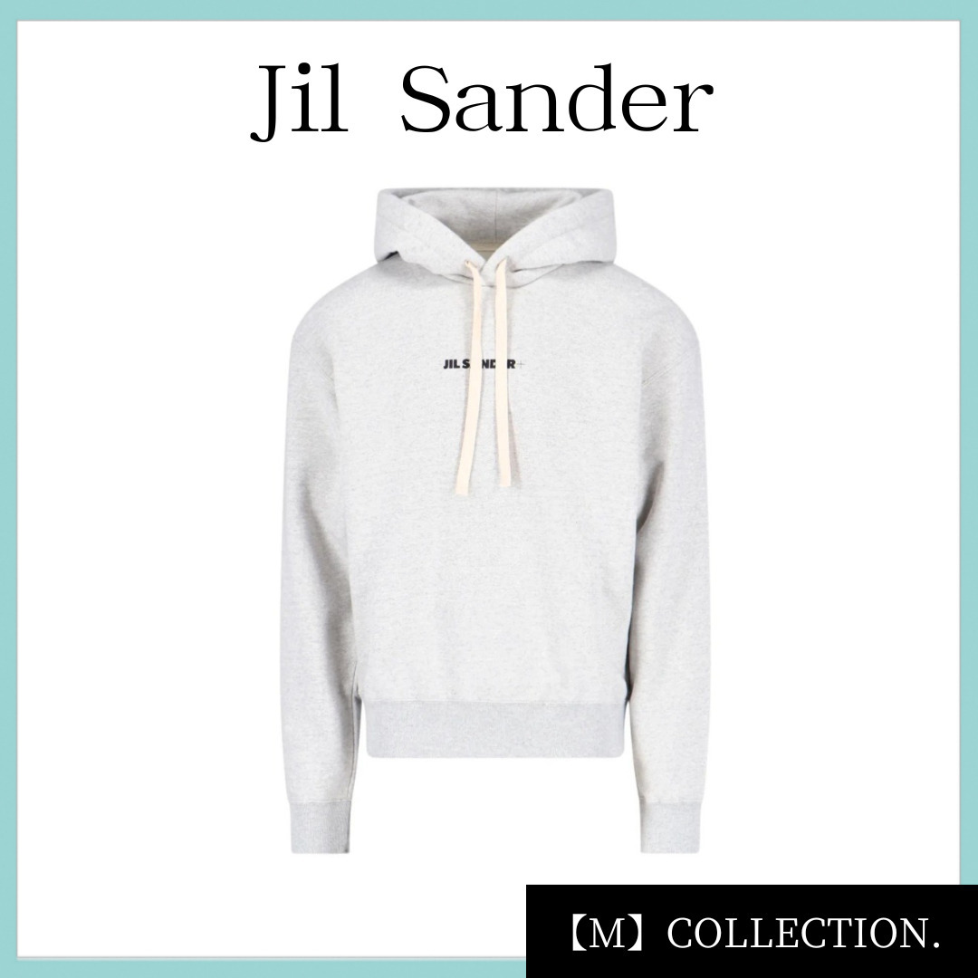 Jil Sander+ ロゴ プリント ドローストリング フーディ