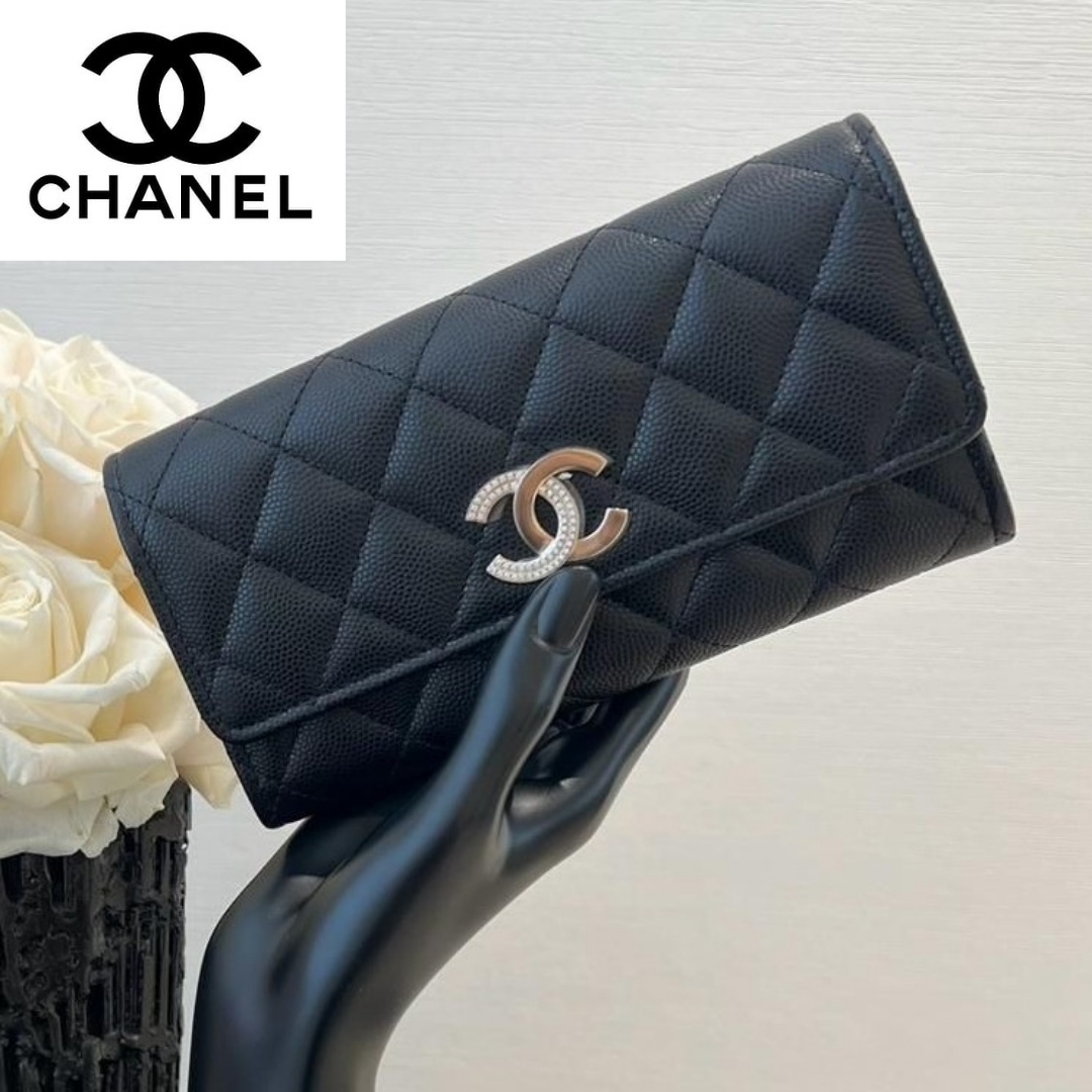 【CHANEL】シャープな印象◎シャネル 長財布 ロングウォレット