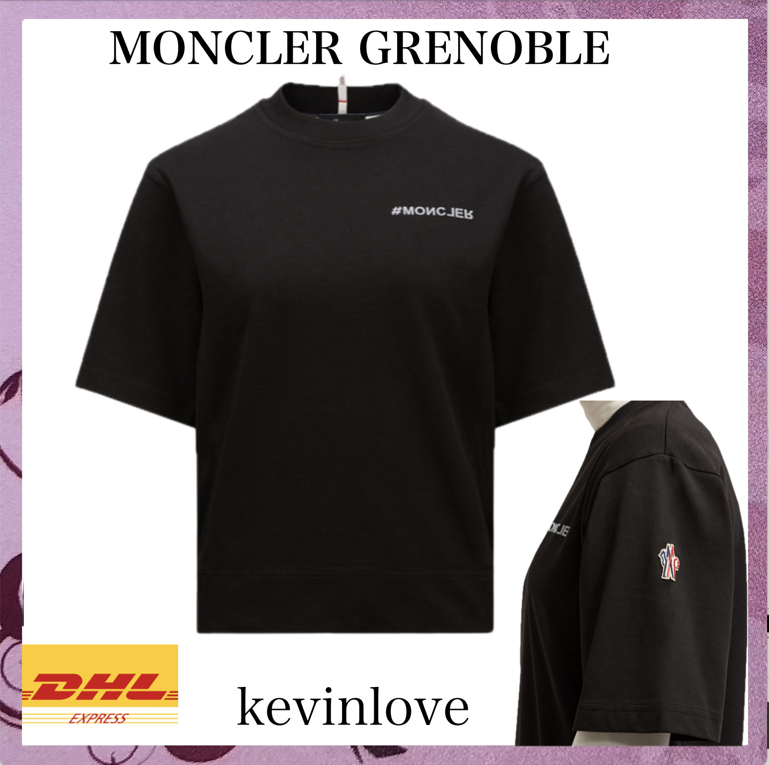 追跡送料込☆MONCLER GRENOBLE コットンロゴ半袖Tシャツ