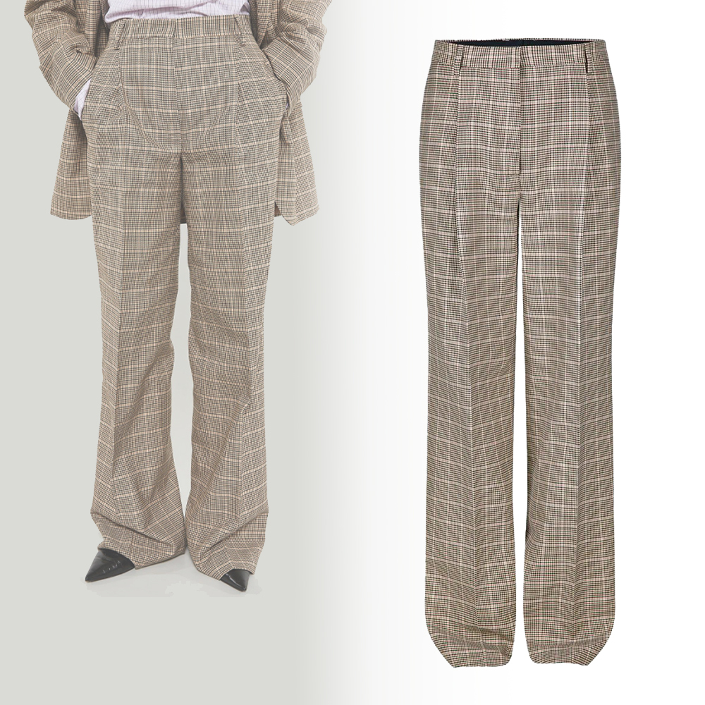 【DRIES VAN NOTEN】FW24 チェックパンツ Beige 送料関税込