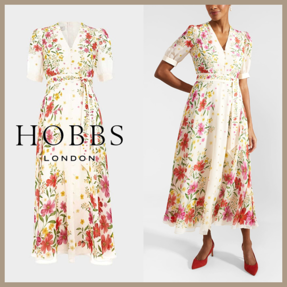 ★Hobbs London★ オーレリア フローラル シルク ドレス