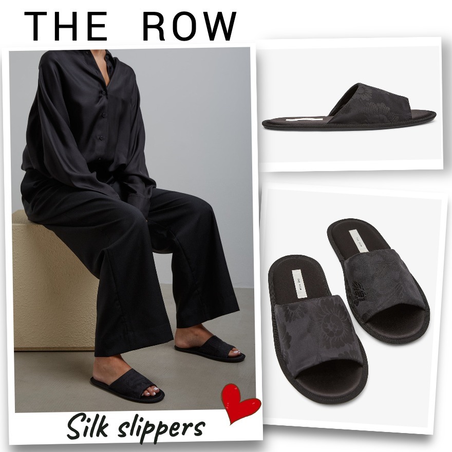 【THE ROW】シルク & アセテート製 Frances Open Toe Slipper