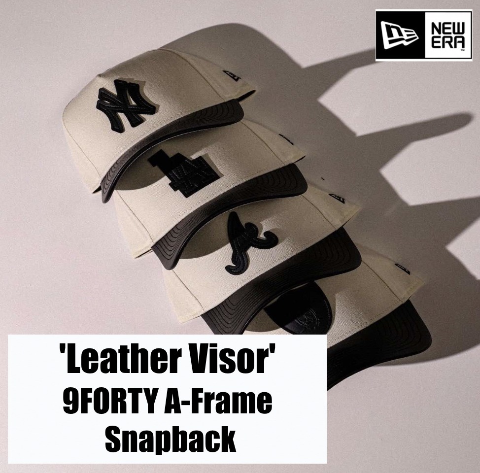 NEW ERA ☆ 'Leather Visor' 9FORTY A-Frame Snapback レザー
