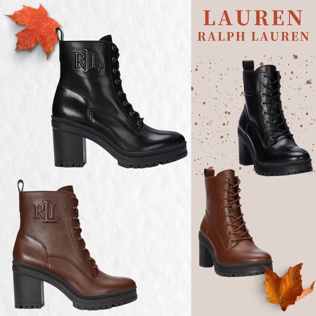 履き心地◎【LAUREN RALPH LAUREN】レースアップ レザー ブーツ