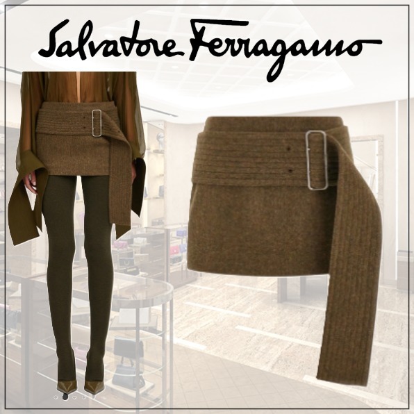 [Salvatore Ferragamo] フランネルミニスカート