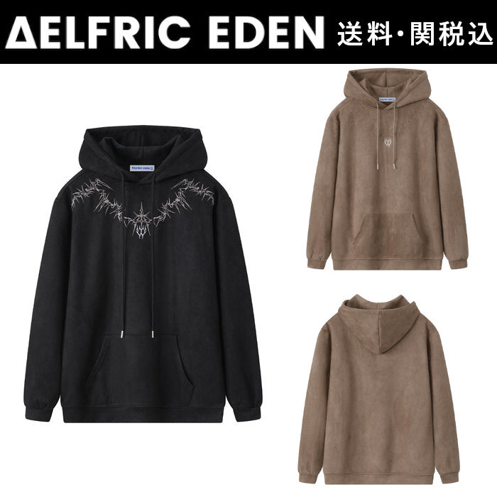 【Aelfric Eden】ソーニー 刺繍 スエード パーカー