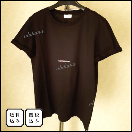 【関税込】Saint Laurent ロゴ コットンTシャツ BLACK