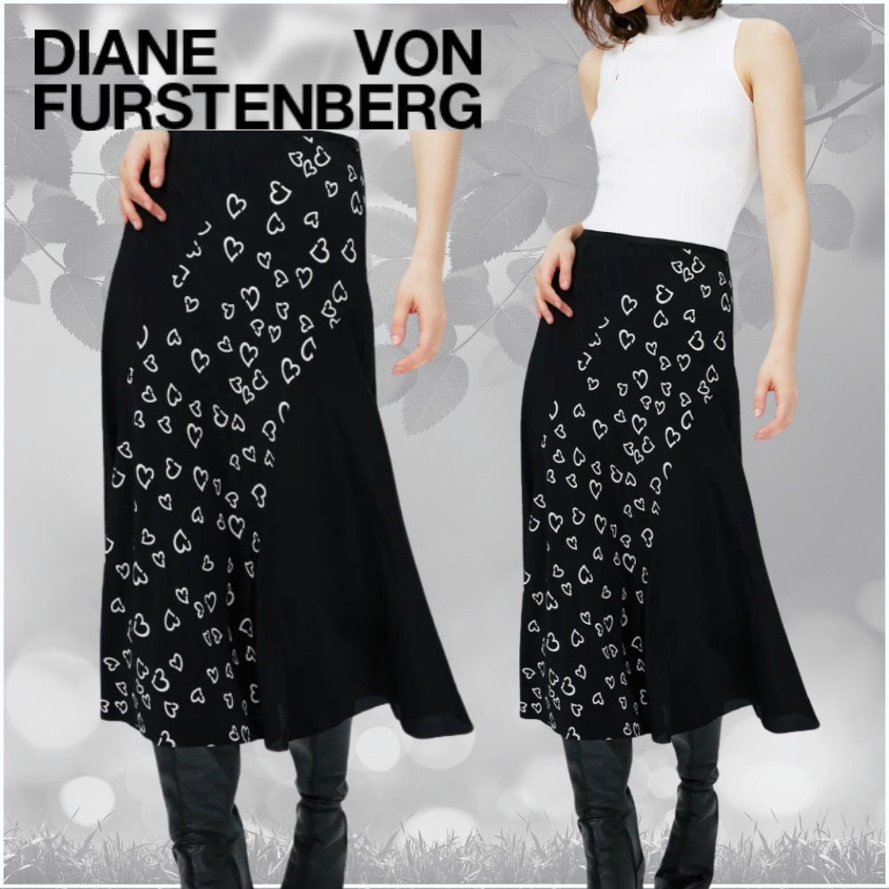 【関税込み】DVF ★完売必須★ ラヴニタスカート ハート柄 黒