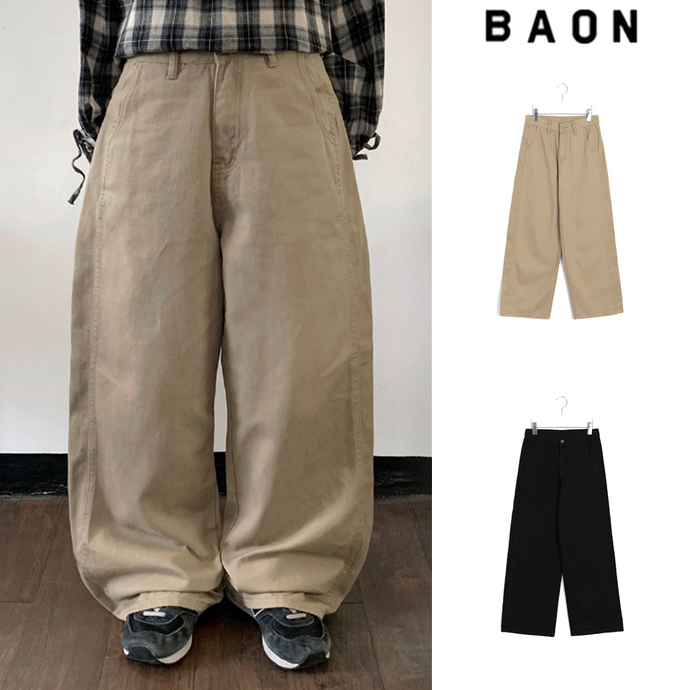 【BAON】Ontoto cut cotton wide pants
