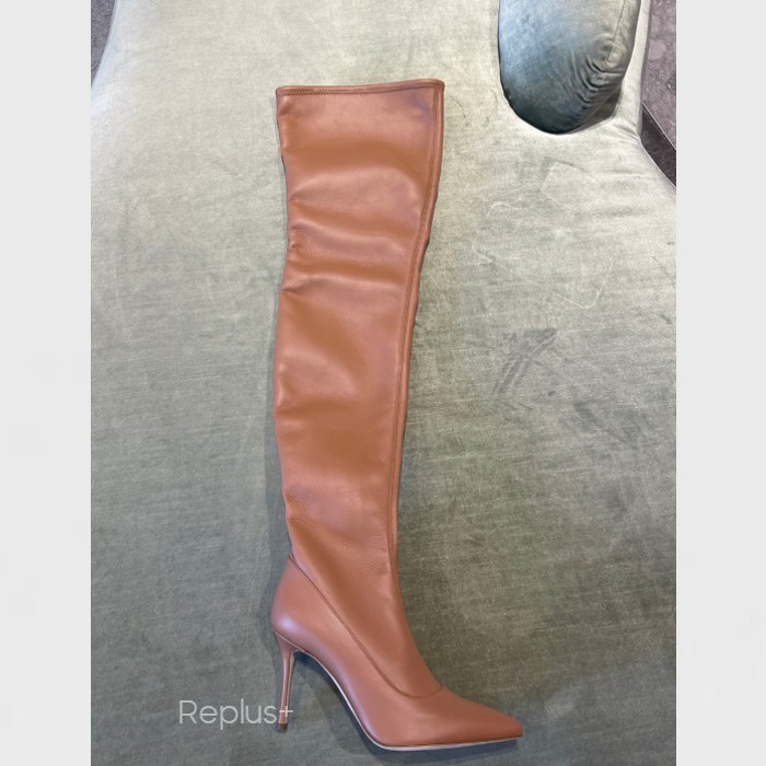 直営店☆SergioRossi☆ Matrix ストレッチ ニーハイブーツ/ 90mm ブーツ レッド ハイヒール: 90mm, Matrix Stretch | Sergio Rossi