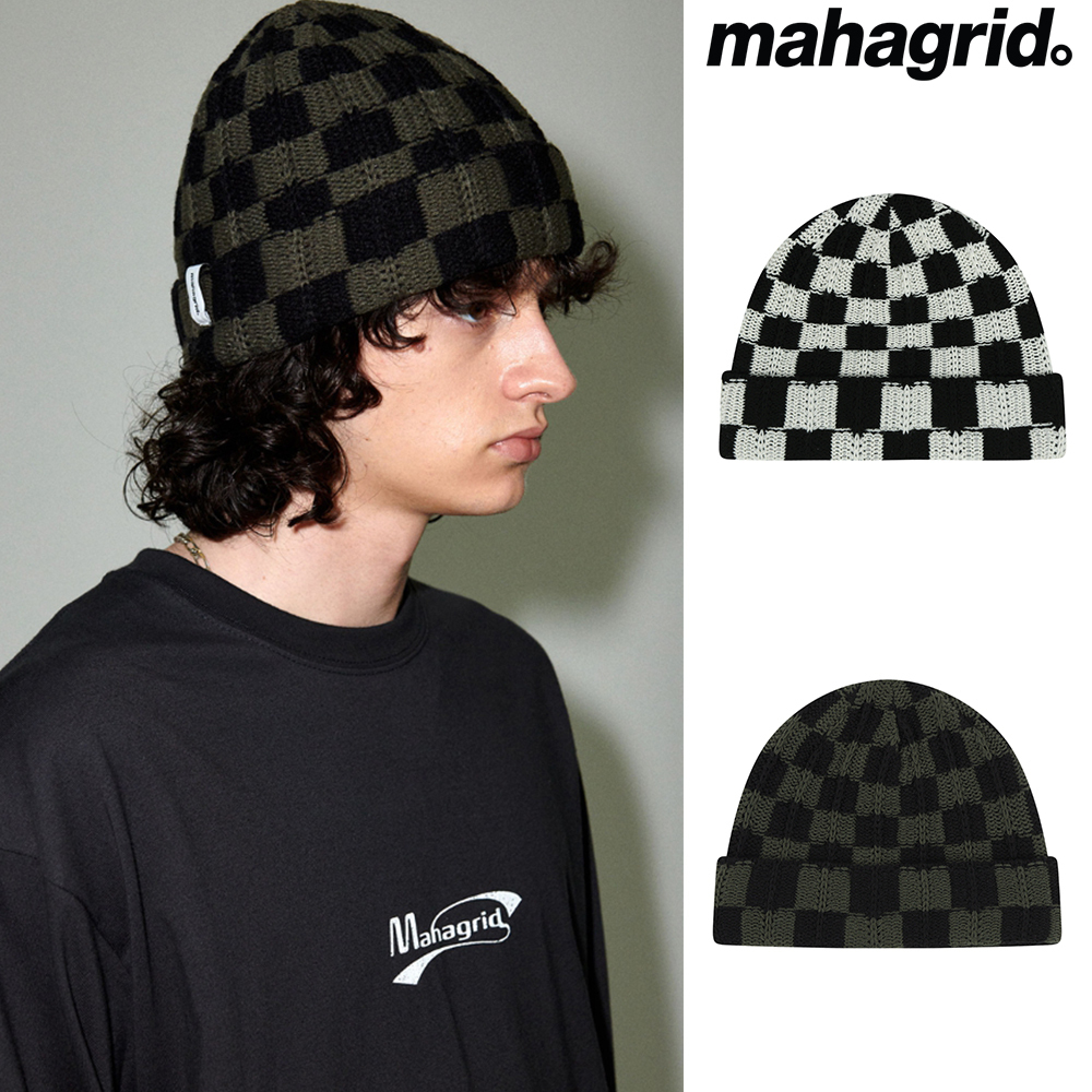 【mahagrid】24FW★ CHECKERBOARD BEANIE