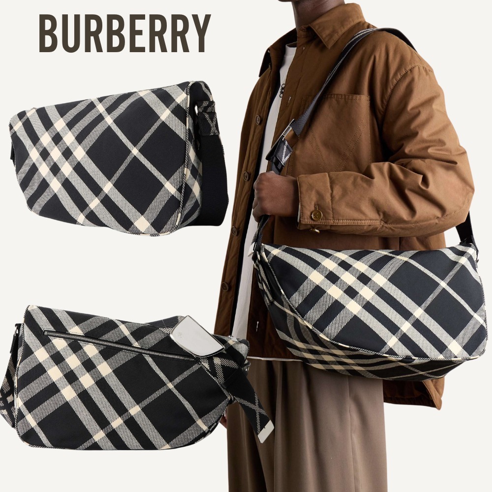 【BURBERRY】ジャカード ラージメッセンジャーバッグ チェック柄