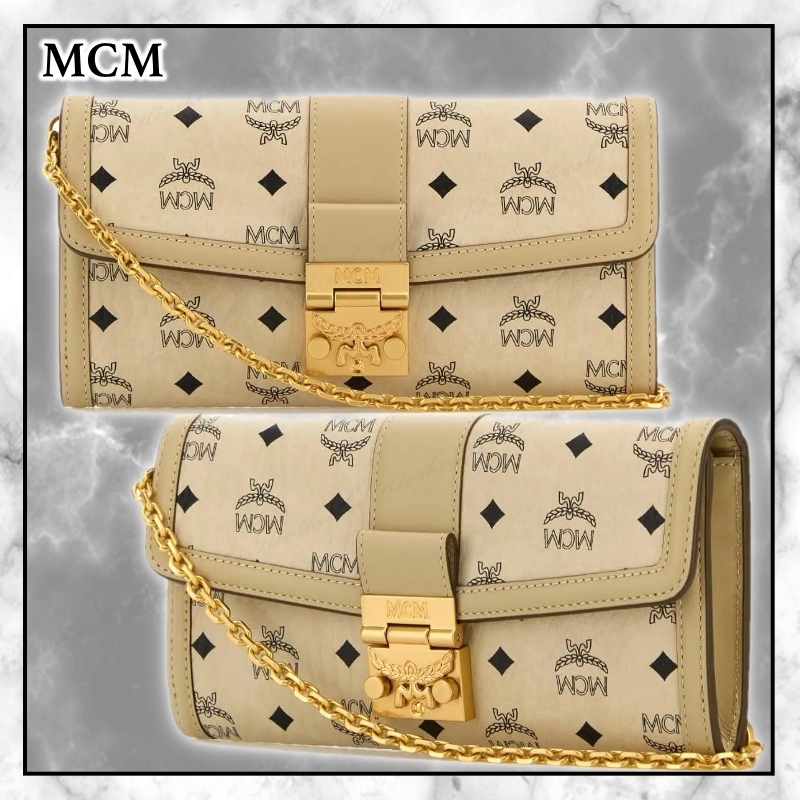 ◆MCM NEW◆ヴィセトス トレイシー チェーンウォレット/Beige◆