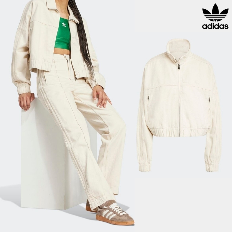 [ADIDAS] トラックトップ デニム PREMIUM ESS アイボリー