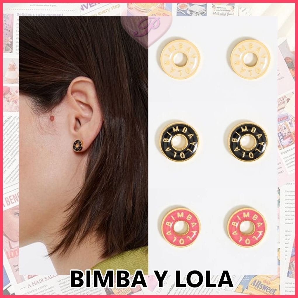 【BIMBA Y LOLA】ロゴ入りボタンピアス