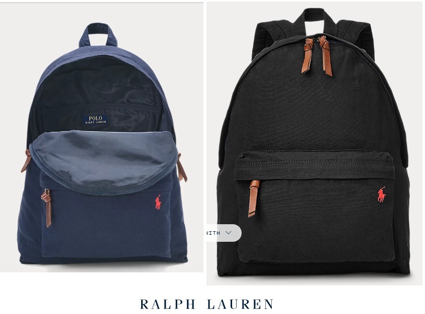 US限定【Ralph Lauren】2色★キャンバス Backpack リュック★