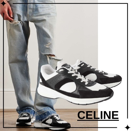 【CELINE】CELINE HOMME レザー スエード メッシュ スニーカー