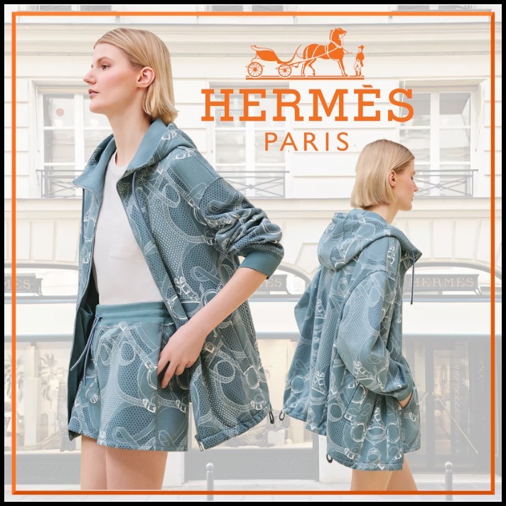 普段使いに最適☆HermesEperon d'Or Bandanaフードジャケット