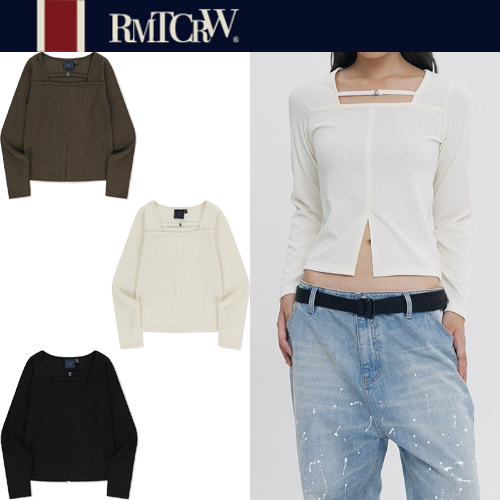 ★24-25FW新作★ROMANTIC CROWN★SQUARE NECK RIBBED TOP