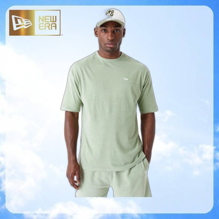 [New Era] グリーン ウォッシュ オーバーサイズ Tシャツ
